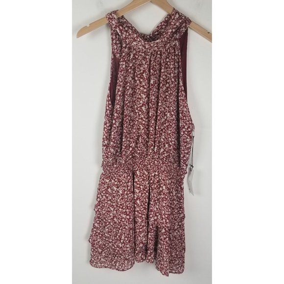 Willow Women's Sz. M Kathleen Floral Halter Built In Shorts Dress In Berry NWT - Picture 2 of 10
